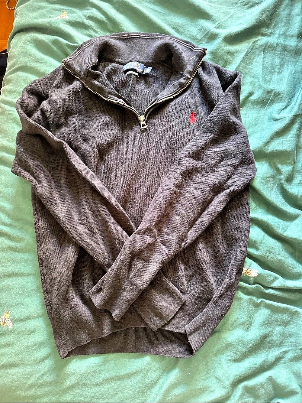 Polo Ralph Lauren Cotton Quarter-Zip Sweater Black